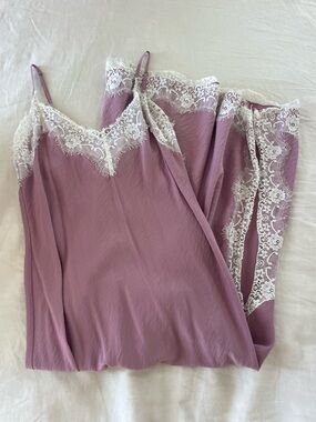 GAP Mauve Pink Lace-Trim Chemise